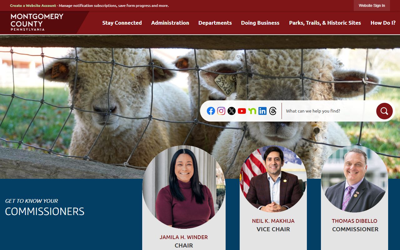 Montgomery County official website, a neighboring resource for Philadelphia birth records research