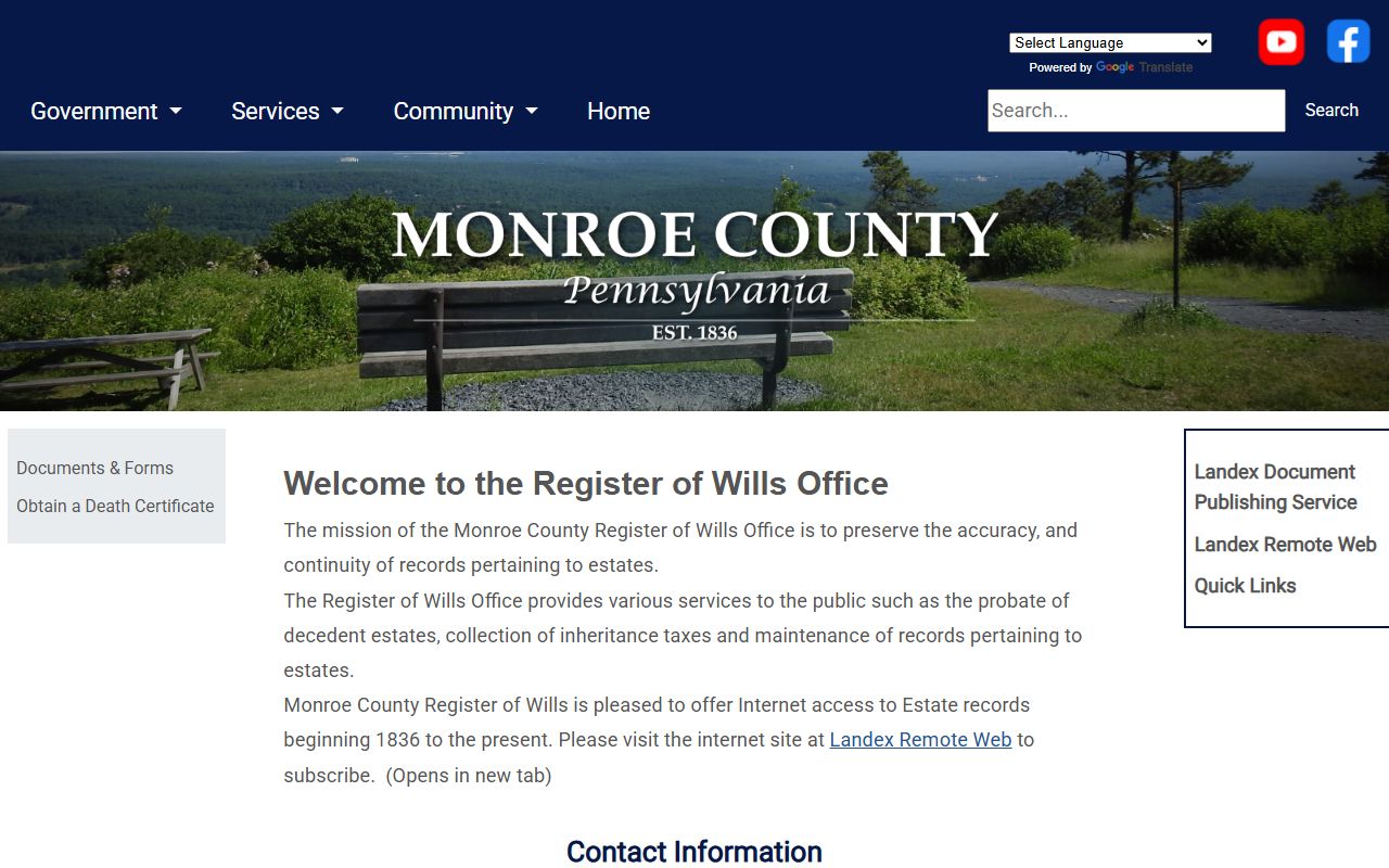 Luzerne County birth records county offices